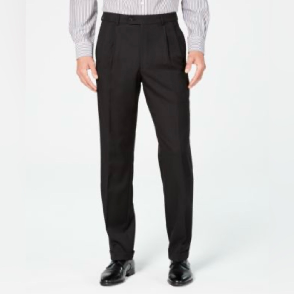 Lauren Ralph Lauren Charcoal Dress Pants Mens 36x32 Poly/Rayon‎ EUC!